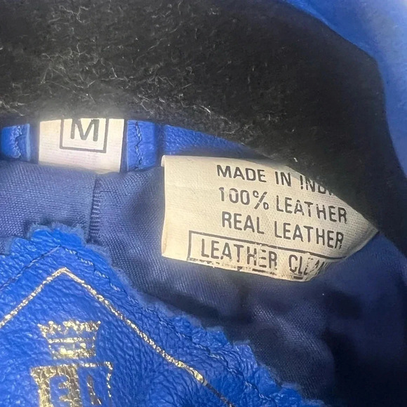 Royal Blue Genuine Leather Cropped Jacket And High Waist Shorts Set - Picture 6 of 15